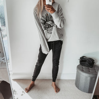 SAMPLE punk skull white sweatshirt