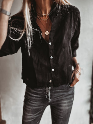 Kos linen black shirt *NEW*