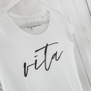 White VITA tee *fitted style*