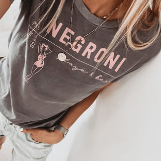 NEGRONI playa & bar light vintage charcoal tee *boyfriend fit* *back in stock*