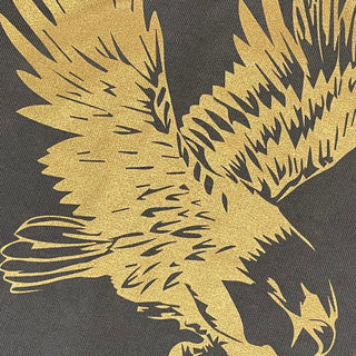 Gold glitter Eagle on light charcoal sweatshirt *boyfriend fit* *now half price!*