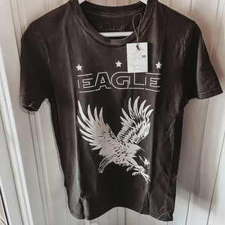 Vintage washed Eagle dark charcoal tee *boyfriend fit*