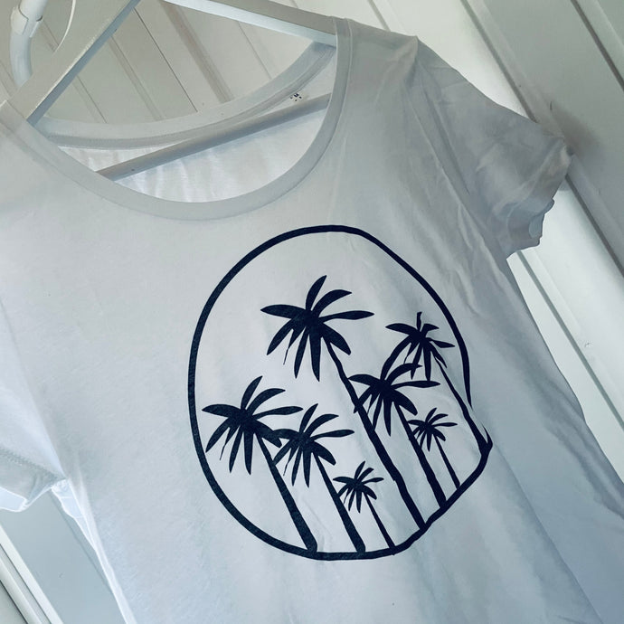 White palm tree tee (uk 10-12)
