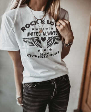 Vintage Rock & Love aviator wings white tee *boyfriend fit* *NEW*