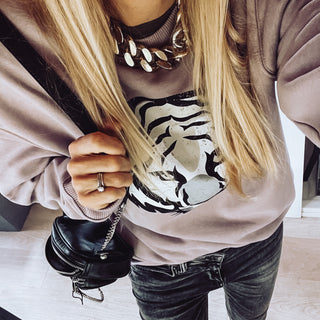 Lilac tiger sweatshirt *super slouchy fit* *NOW HALF PRICE!*