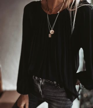 Florence BLACK bow blouse