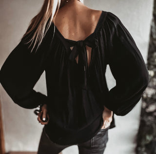 Florence BLACK bow blouse *new*