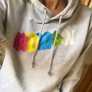 Coloured letters HUMAN hoody (medium, size 12)