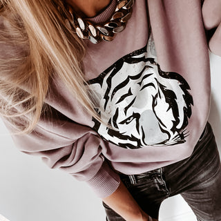 Lilac tiger sweatshirt *super slouchy fit* *NOW HALF PRICE!*