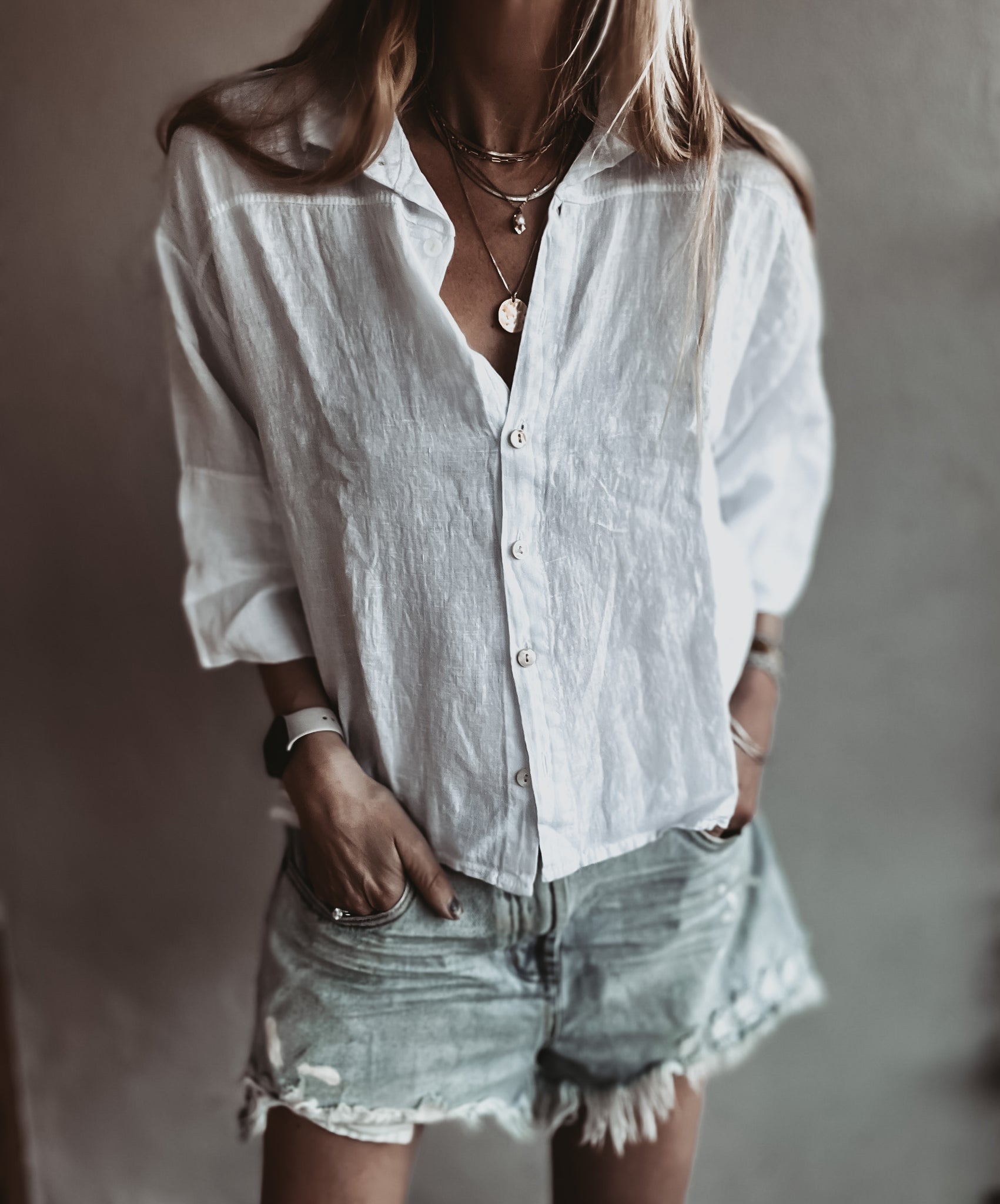 Elena Shirt White Linen