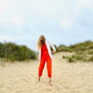 Short sleeved NEON ORANGE jumpsuit *HALF PRICE*