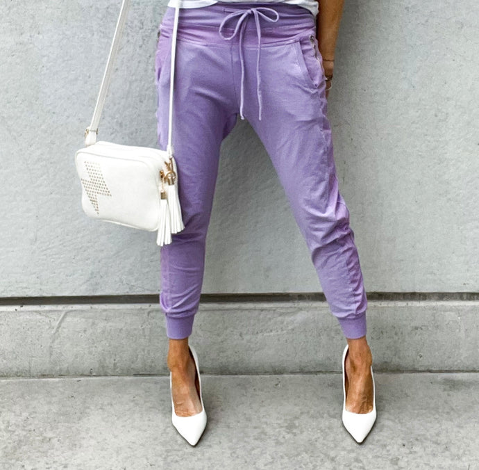 Lavender shop satin joggers
