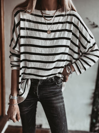 Marseille VINTAGE WHITE / BLACK breton striped sweater *NEW*