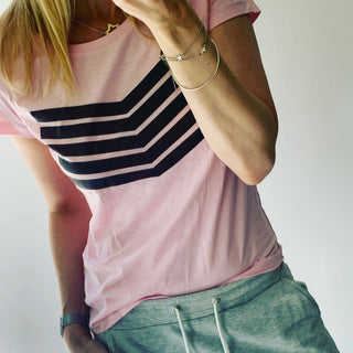 Pink black chevron  tee (m uk 12)