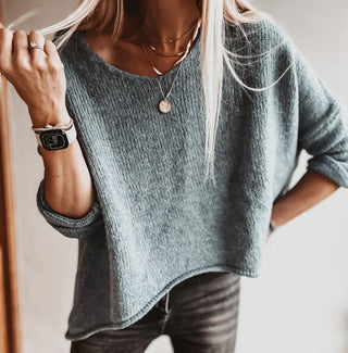 Milano denim blue V NECK jumper