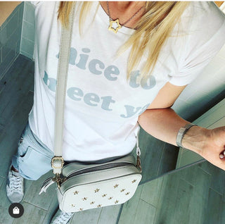 Nice to meet you white tee