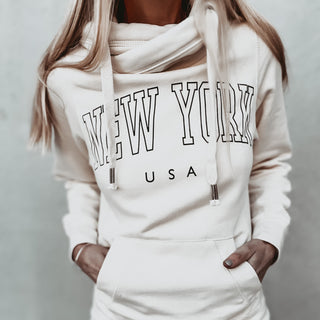COLLEGE vintage white  NEW YORK Hoody *BACK IN STOCK*