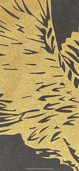 Gold glitter Eagle on light charcoal sweatshirt *boyfriend fit* *now half price!*