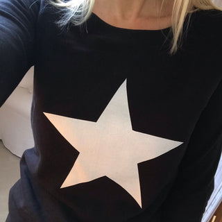 White star on black sweatshirt (small)