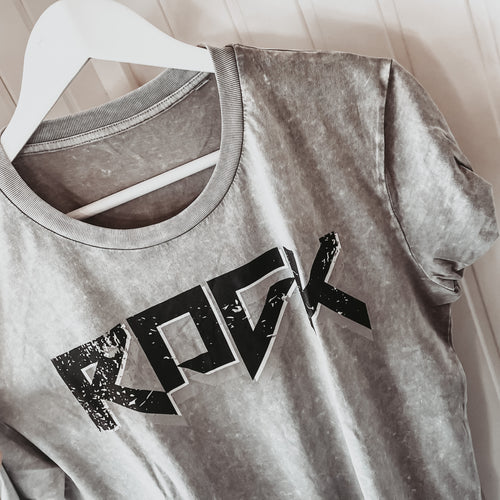 Vintage light grey rock tee