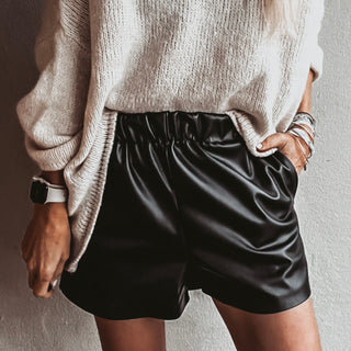 Lucca BLACK faux leather shorts *NEW*