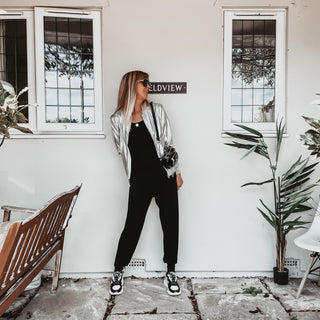 Short sleeved BLACK jumpsuit