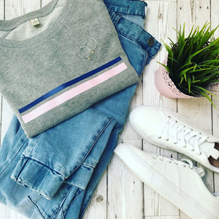 Pink & blue stripe sweat *just a few left*