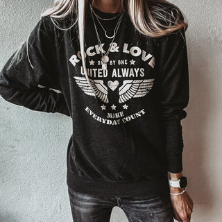 Vintage rock & love wings sweatshirt *NEW*