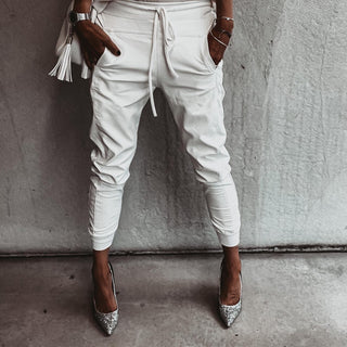 Full faux leather vintage white ULTIMATE joggers *NEW*