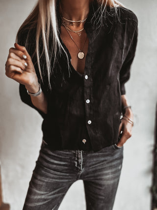 Kos linen black shirt *NEW*