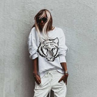 White tiger sweatshirt *super slouchy fit* *now half price*