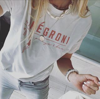Negroni playa & bar vintage white boyfriend tee *new*