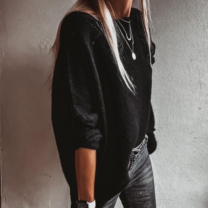 Milano BLACK SCOOP NECK jumper *BACK IN STOCK*
