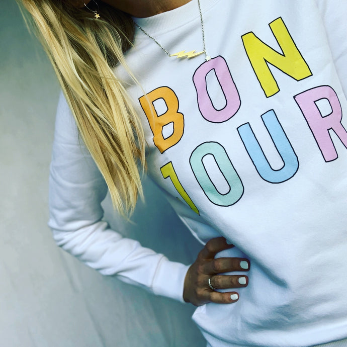 PRE-LOVED neon bonjour sweatshirt