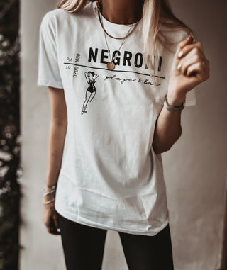 NEGRONI playa & bar white tee *boyfriend fit* *NEW*