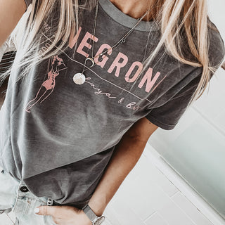 NEGRONI playa & bar light vintage charcoal tee *boyfriend fit* *back in stock*