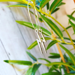 Silver lightning / recharging earrings