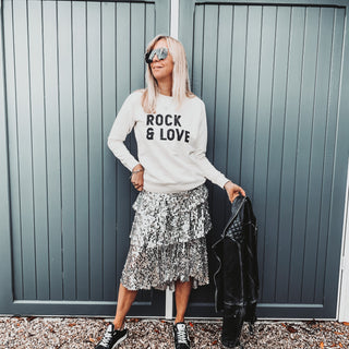 ROCK & LOVE vintage white sweatshirt *relaxed style* *back in stock*