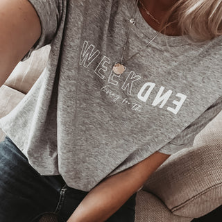 Boxy Grey WEEKEND  tee *boxy relaxed fit* *BEST SELLER*