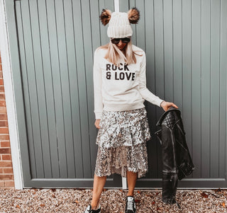 ROCK & LOVE vintage white sweatshirt *relaxed style* *back in stock*