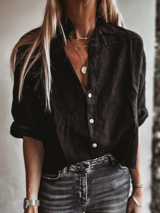 Kos linen black shirt *NEW*