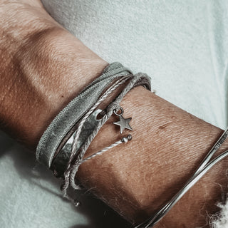 Little silver star bracelets