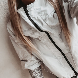 Silver grey sport luxe rain jacket *NEW*