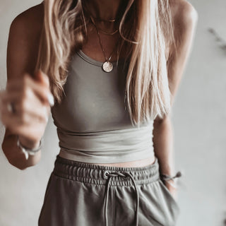 Light Khaki Crop tank top *NEW*