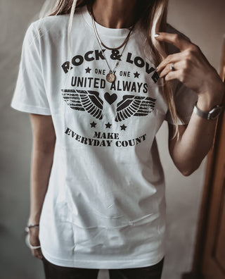 Vintage Rock & Love aviator wings white tee *boyfriend fit* *NEW*