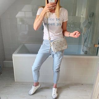 Nice to meet you white tee
