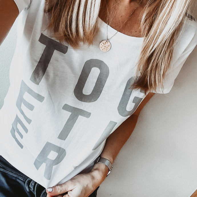 TOGETHER tee *raising money for covid research* *fitted style*