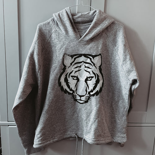 Grey tiger hoody - size 12-14