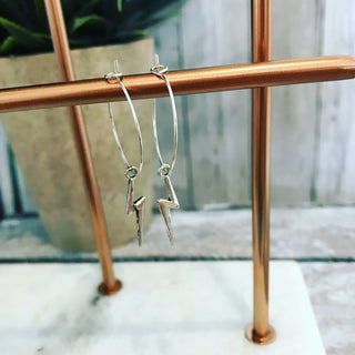 Silver lightning / recharging earrings