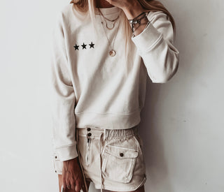 Vintage white IBIZA three stars sweatshirt *slightly cropped fit*